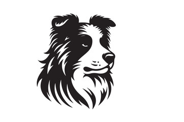 Logo shape dog head vector silhouette image