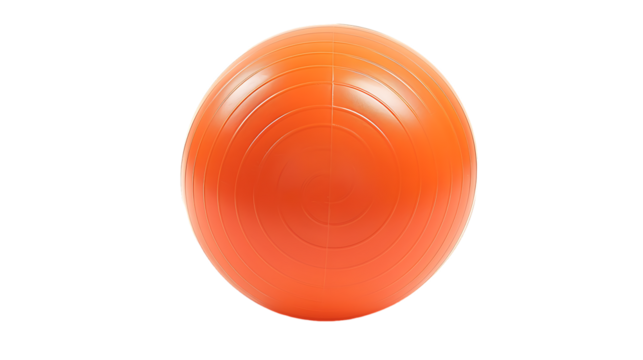 Orange fitness ball isolated on transparent background