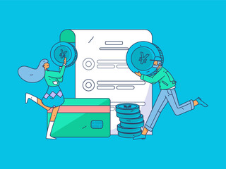 Internet financial management investment flat vector concept operation hand drawn illustration
