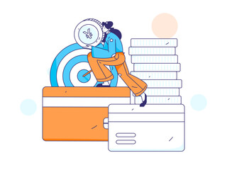 Internet financial management investment flat vector concept operation hand drawn illustration
