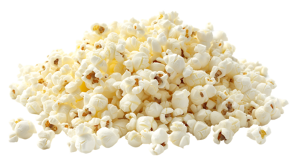 popcorn pile or heap isolated on transparent background