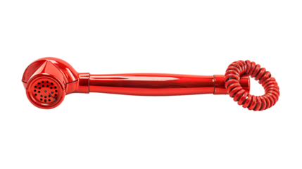 red telephone tube isolated on transparent background