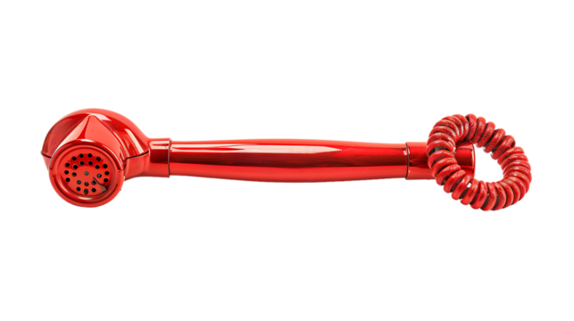 red telephone tube isolated on transparent background