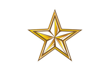 Shiny golden star with intricate design and a 3D effect, ideal for festive decorations, awards, achievements, or celebratory occasions.