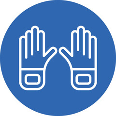Gloves line circle icon