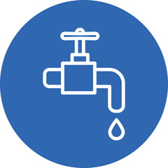 Faucet line circle icon