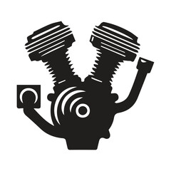 Motorcycle engine illustration on white background. element for poster, emblem, sign, badge. illustration,