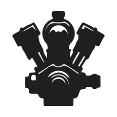 Motorcycle engine illustration on white background. element for poster, emblem, sign, badge. illustration,