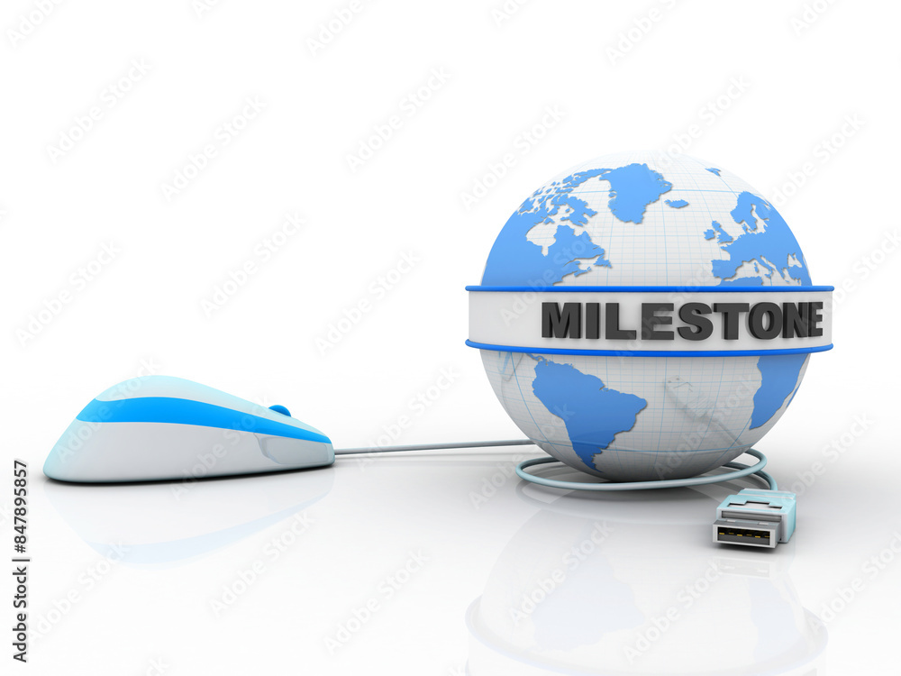 Poster 3d rendering globe with mouse