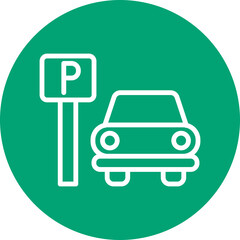Parking line circle icon
