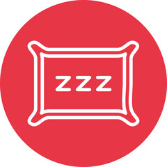 Pillow line circle icon