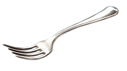 Stainless steel fork isolated on transparent background