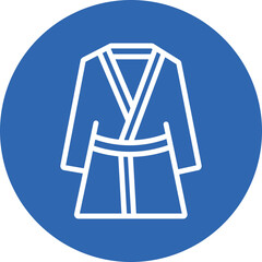 Bathrobe line circle icon