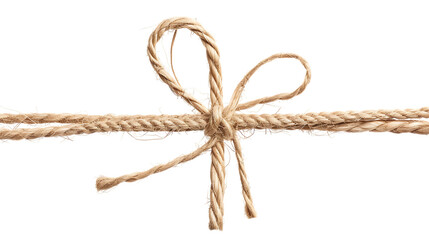 string or twine tied in a bow isolated on transparent background