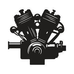 Motorcycle engine illustration on white background. element for poster, emblem, sign, badge. illustration,