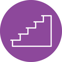 Stairs line circle icon