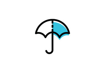 umbrella and ticket logo vector design