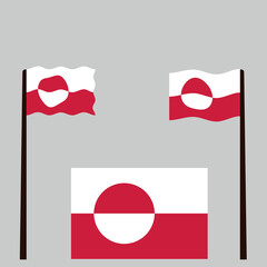 Greenland flag. page symbol for your web site design Greenland flag logo, app, UI. Greenland flag Vector illustration, EPS10.