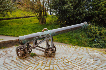 old cannon in the fortress in Edinburgh Castle