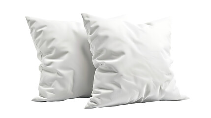 Two white pillows isolated on transparent background