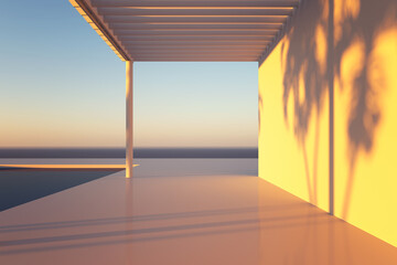 Luxury beach house with sea view swimming pool and terrace in modern design. 