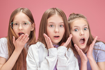 three emotional girls