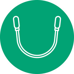 Jumping rope line circle icon