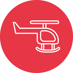 helicopter line circle icon