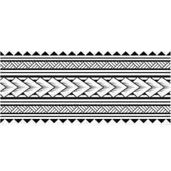Polynesian Maori Tattoo tribal pattern bracelet, polynesian ornamental border design seamless vector