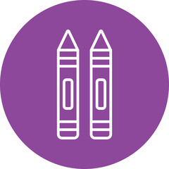 crayons line circle icon