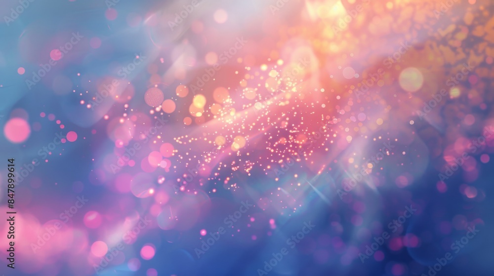 Poster A dreamy abstract background with a blend of soft colors and bokeh light effects.