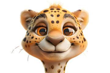 Naklejka premium Close Up Portrait of a Smiling Cheetah Cub