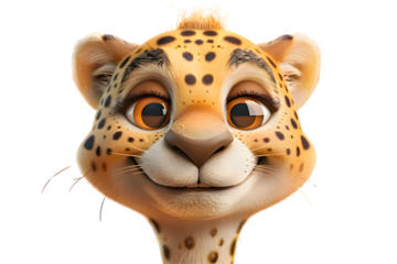 Close Up Portrait of a Smiling Cheetah Cub