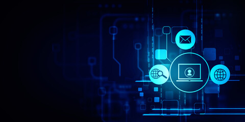 2d illustration Digital Abstract technology background