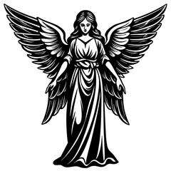 Obraz premium angel vector silhouette illustration svg file