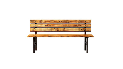 Wooden bench isolated on transparent background