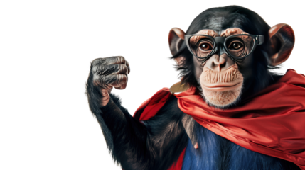 Monkey super hero on a transparent background