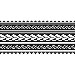 Polynesian Maori Tattoo tribal pattern bracelet, polynesian ornamental border design seamless vector	
