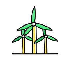 Wind Turbines Icon: Eco-Friendly Symbol for Sustainable Energy Solutions