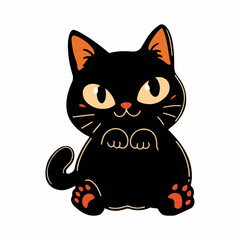 Halloween banner with black cat illustration