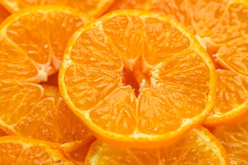 tangerine slices as a background for food photo 1