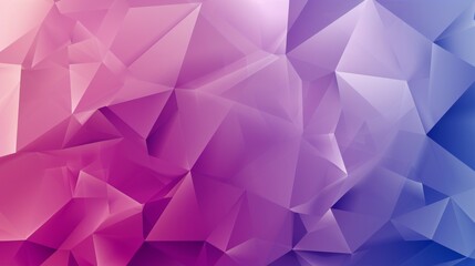 Fototapeta premium A geometric abstract background with overlapping triangles in various shades of purple and pink.