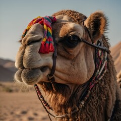 a camel standing in desert