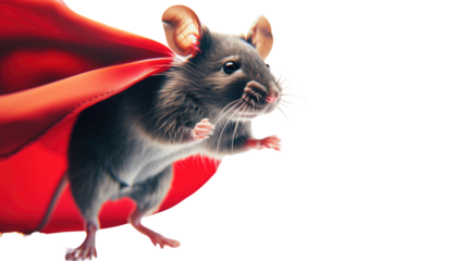 Mouse super hero on a transparent background