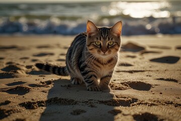 Cat on the beach