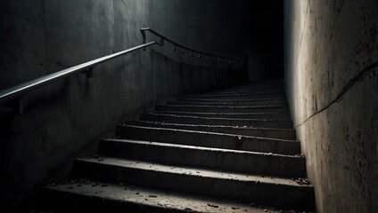 Fototapeta premium A poem exploring the symbolism of ascending stairs as a metaphor for personal growth and achievement ai-generated