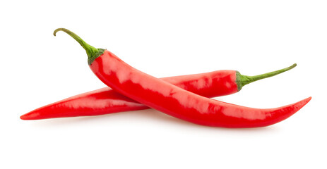 long chili pepper path isolated on white