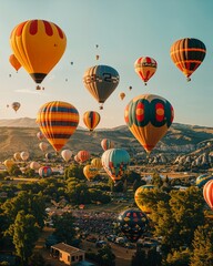 Obraz premium a bunch of hot air balloons flying in the sky