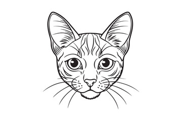 Cat head vector silhouette illustration
