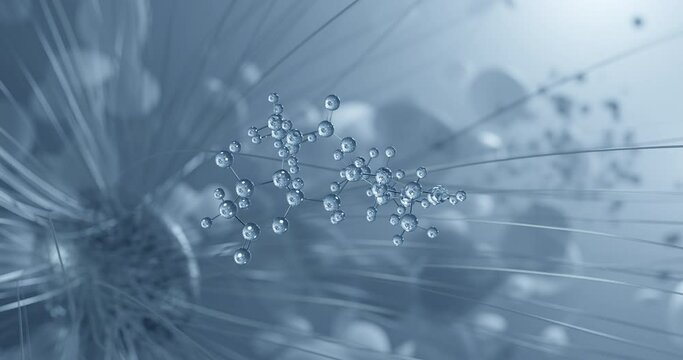 Lovastatin rotating molecular 3d structure ball-and-stick model, looped video statin medication